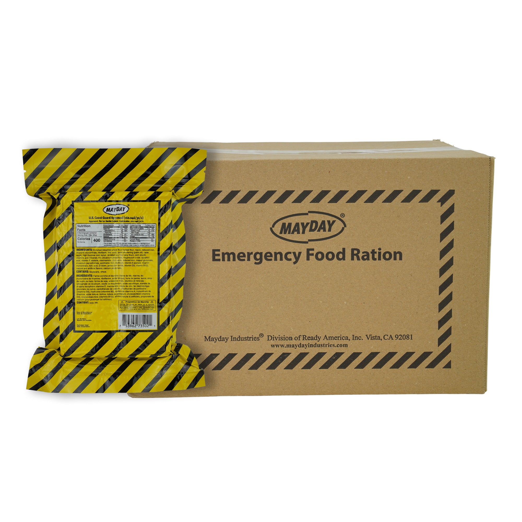 MayDay 2400 Calorie Emergency Food Bar (24 per Case) - USCG Approved