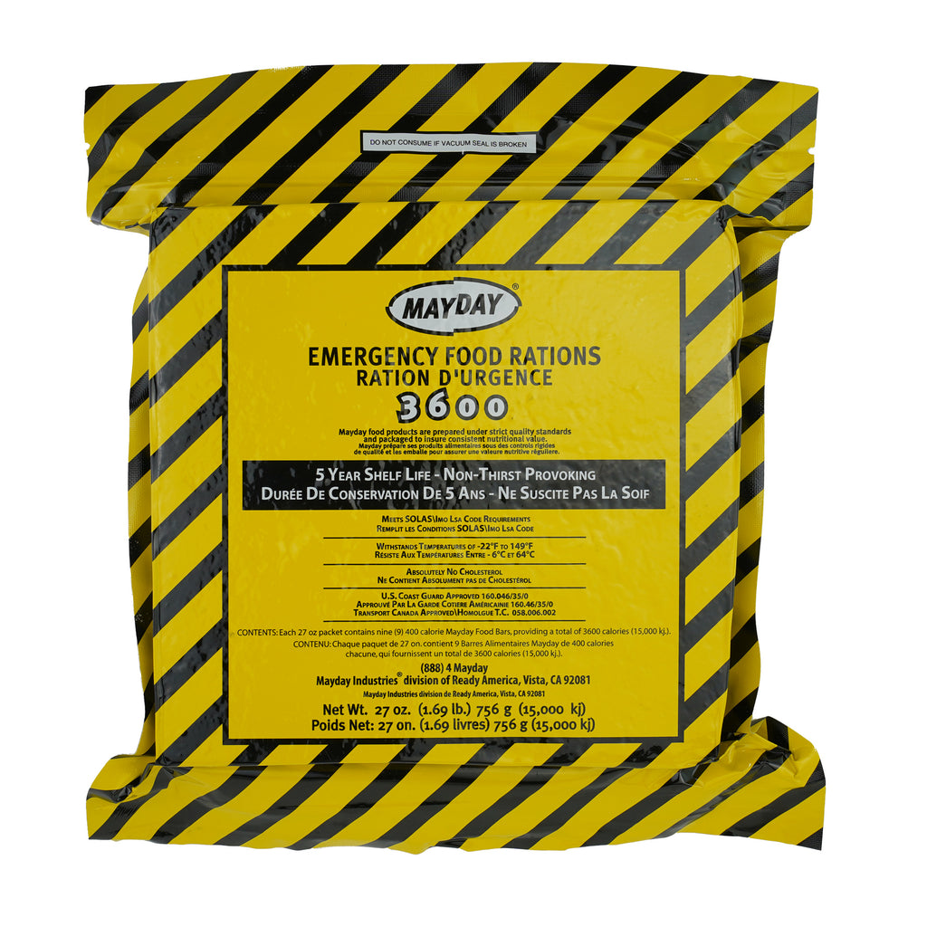 MayDay 3600 Calorie Emergency Food Ration Bar - High-Calorie Survival Nutrition