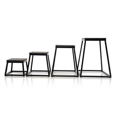 Power Systems Power-Plyo Box Starter Set Black (1 ea: 12", 18", 24", 30") — for Strength Training and Rehabilitation