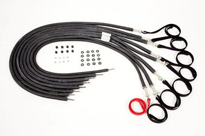 Shuttle MVP Headend Elasticords, Set of 8 (7 Black, 1 Red Tether) — for Fitness Equipment in Clinical and Institutional Care