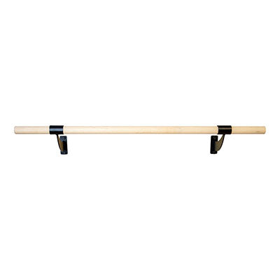 FEI Single Bar Wall Mount Ballet Barre System, Wood, 4' — for Ambulation Training in Clinical and Institutional Care
