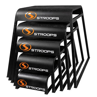 Stroops Ergo Plyo Box, Set of 5 (1 each: 6", 12", 18", 25", 30") — for Resistance Training and Rehabilitation