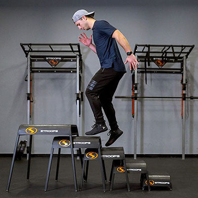 Stroops Ergo Plyo Box, Set of 5 (1 each: 6", 12", 18", 25", 30") — for Resistance Training and Rehabilitation