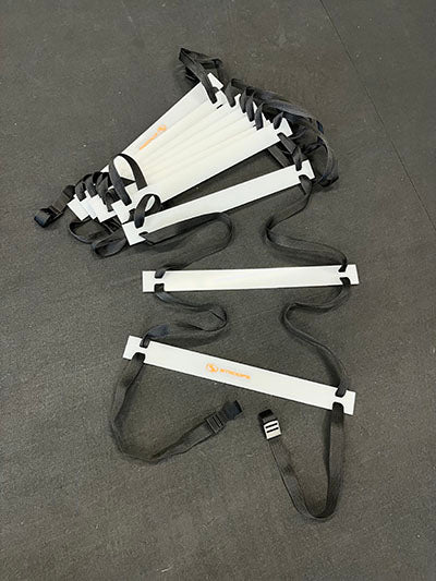 Stroops Plastic Flat Rung Ladder, White, 15' — for Resistance Training and Rehabilitation