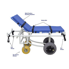 MJM All Terrain Stretcher with Non-Corrosive Wheel Bearings
