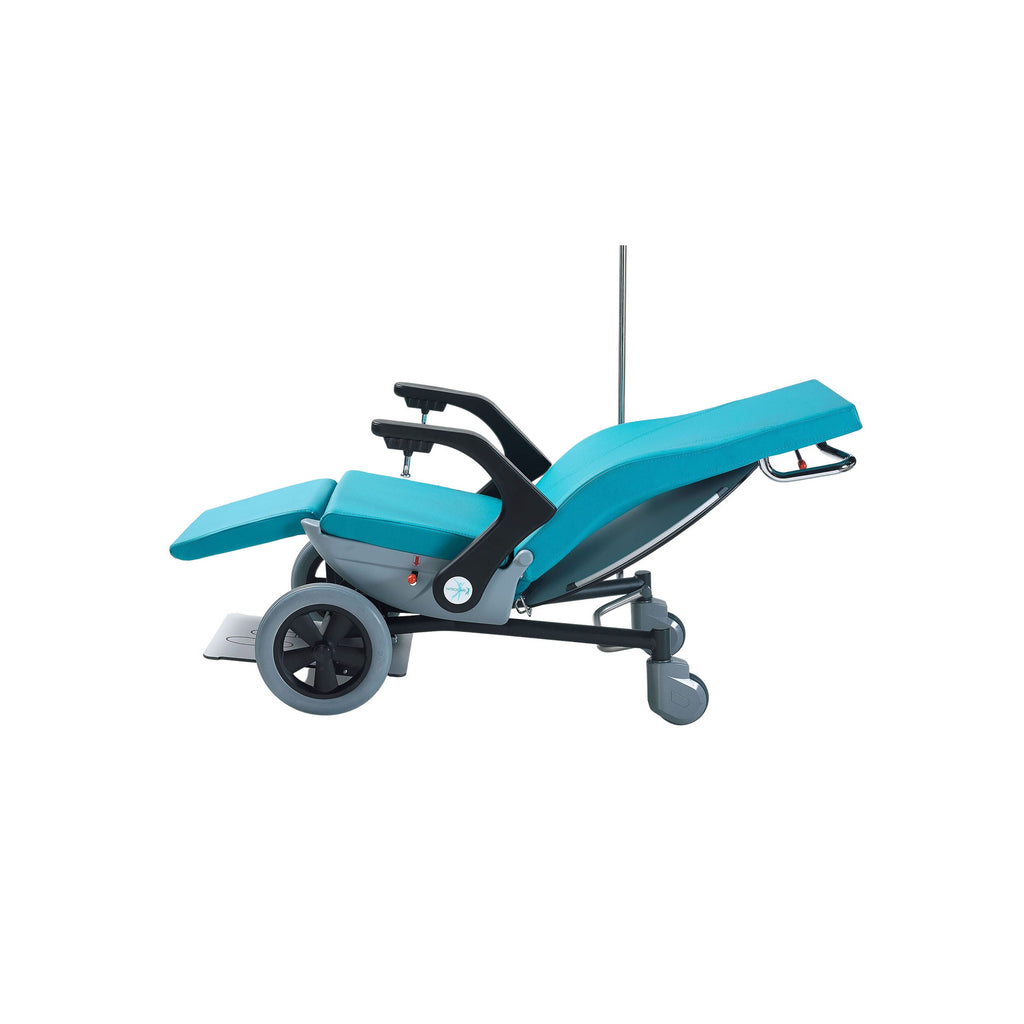 Nitrocare TREK X6 Ergonomic Patient Transfer Wheelchair with Gas-Spring Recline and Drop-Down Armrests