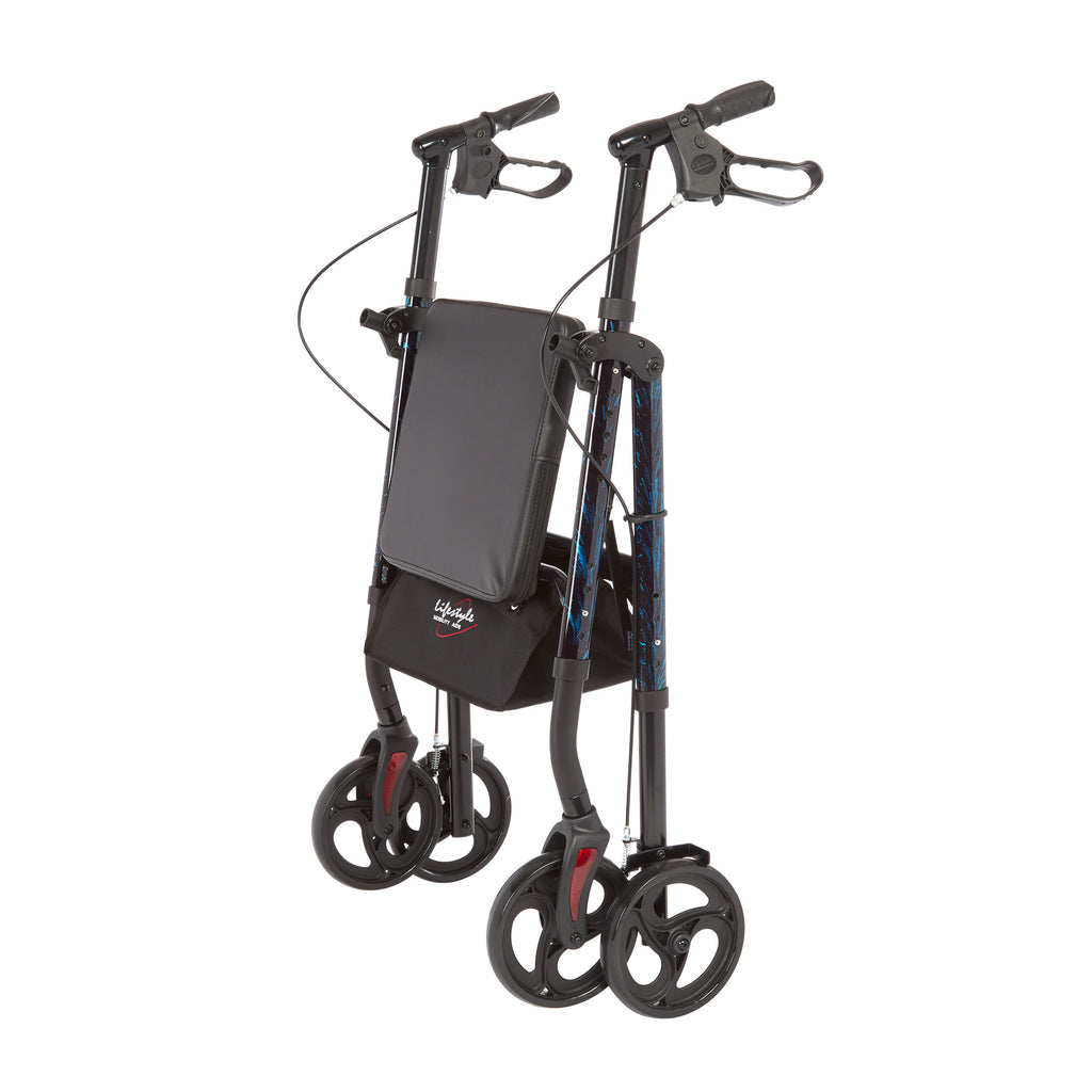 Rhythm Healthcare Royal Deluxe Universal Aluminum 4-Wheel Rollator | Multi-Level Height Adjustment