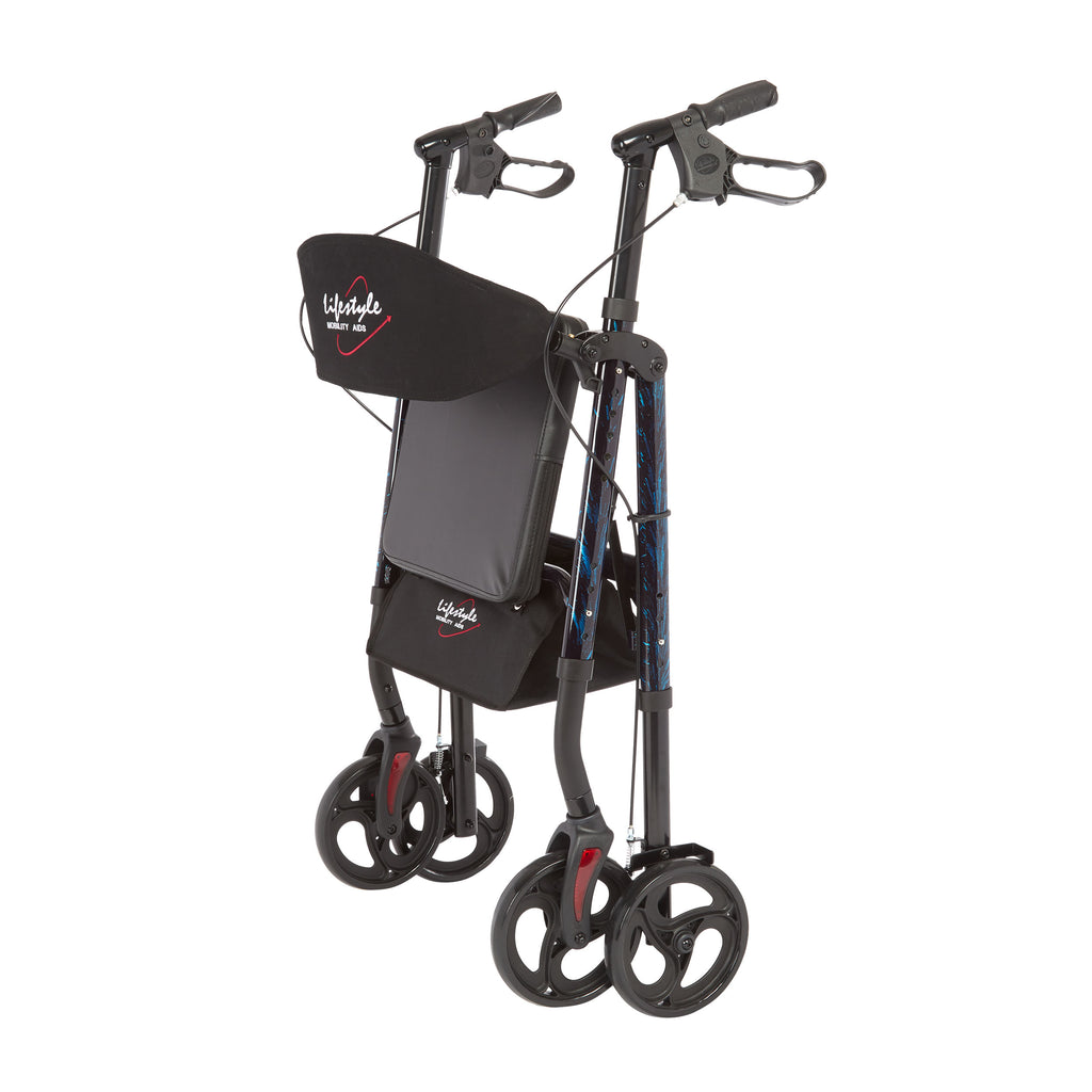 Rhythm Healthcare Royal Deluxe Universal Aluminum 4-Wheel Rollator | Multi-Level Height Adjustment