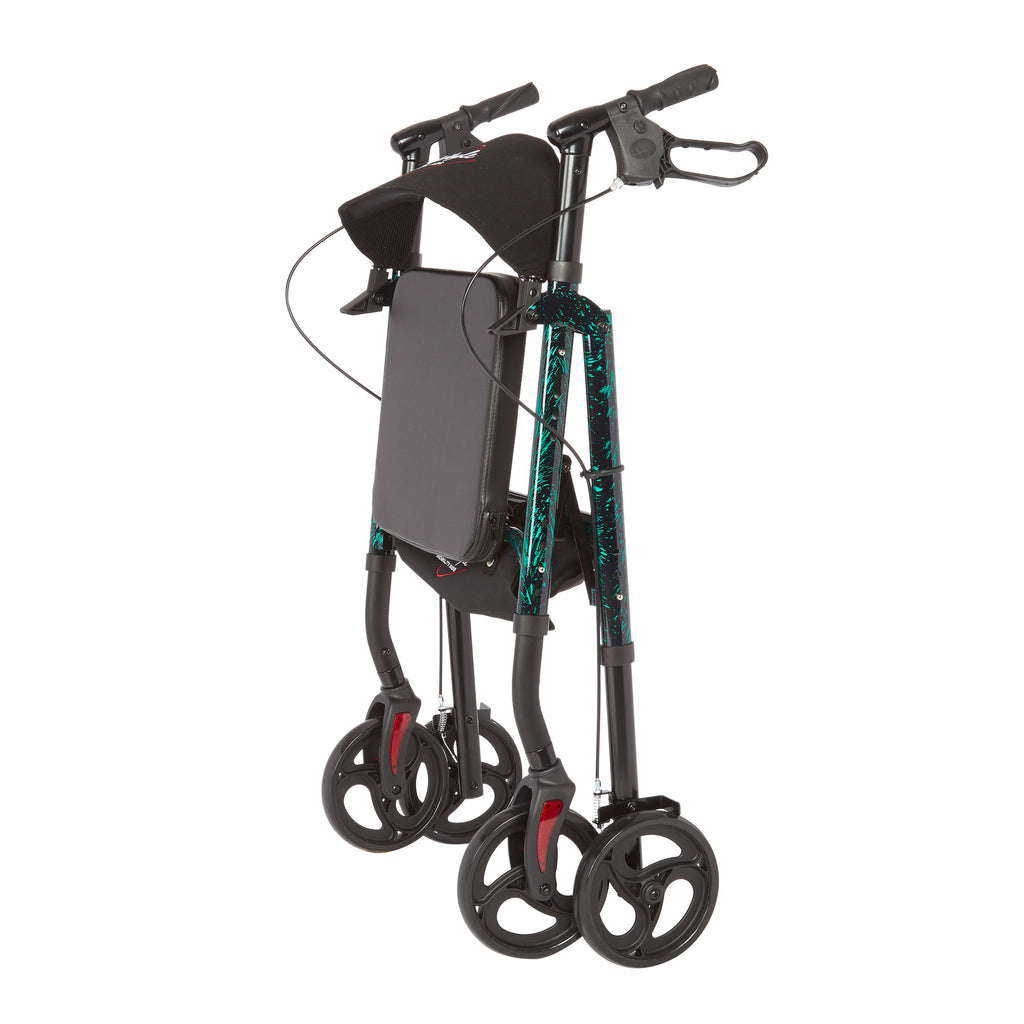 Rhythm Healthcare Royal Deluxe Universal Aluminum 4-Wheel Rollator | Multi-Level Height Adjustment