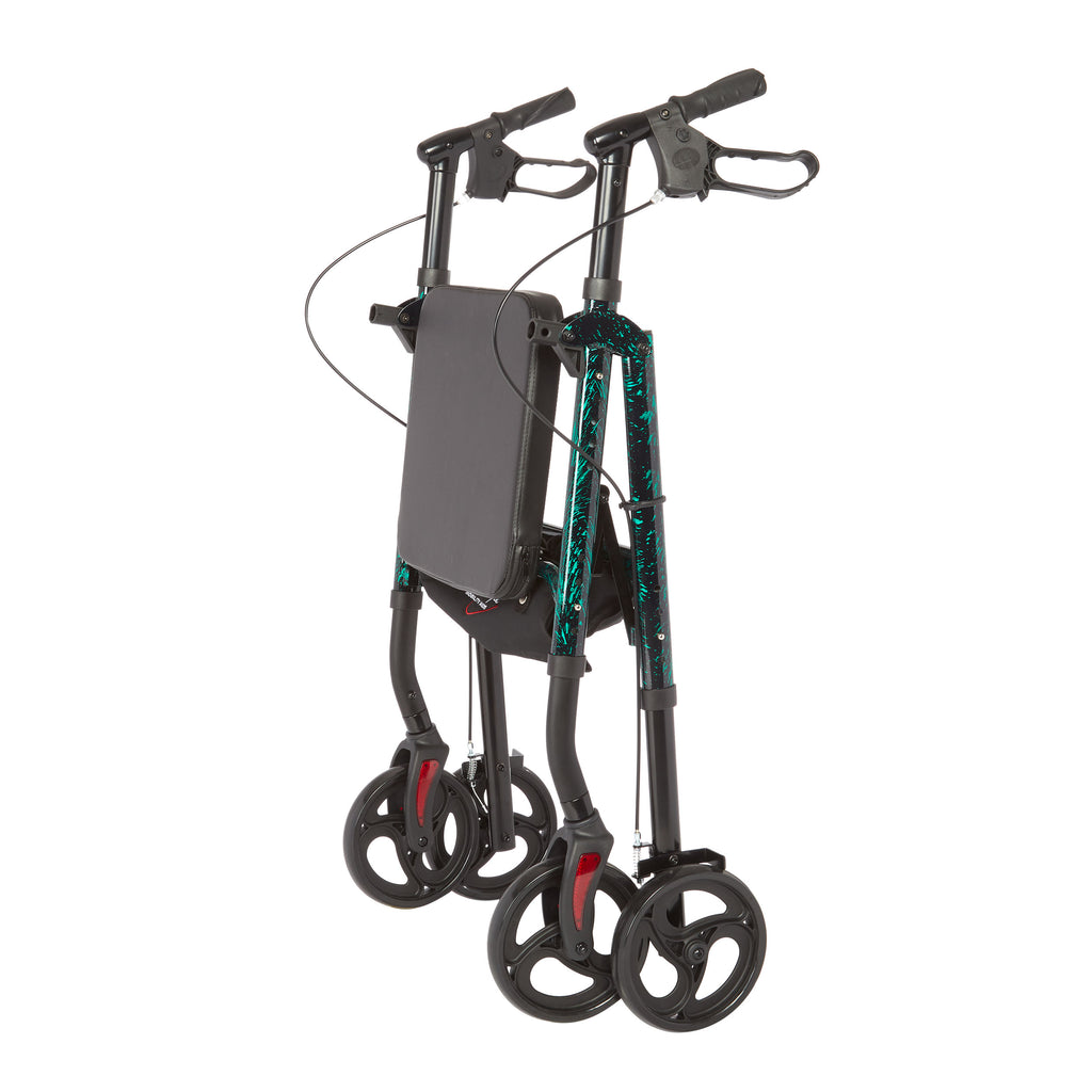 Rhythm Healthcare Royal Deluxe Universal Aluminum 4-Wheel Rollator | Multi-Level Height Adjustment