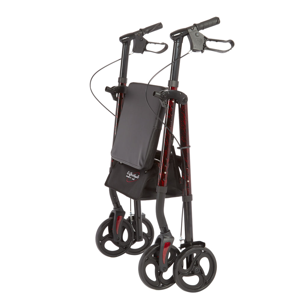 Rhythm Healthcare Royal Deluxe Universal Aluminum 4-Wheel Rollator | Multi-Level Height Adjustment