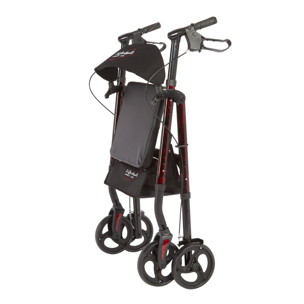 Rhythm Healthcare Royal Deluxe Universal Aluminum 4-Wheel Rollator | Multi-Level Height Adjustment