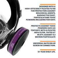 Elmridge B1318 Pleated HEPA Filter – 40mm NATO Threaded High-Efficiency Respiratory Protection