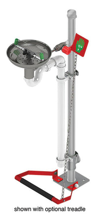 Justrite 85GSP Eyeface Wash Pedestal Mount Open Stainless Steel Bowl Stainless Steel Pipe
