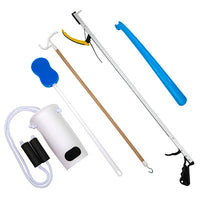 FabLife Hip Kit: 32" reacher, contoured sponge, formed sock aid, 18" plastic shoehorn, 24" dressing stick — for Hip Kits in Clinical and Institutional Care