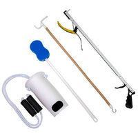 FabLife Hip Kit: 26" reacher, contoured sponge, formed sock aid, 24" dressing stick — for Hip Kits in Clinical and Institutional Care