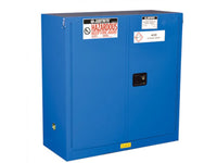 Justrite 863028 Sure Grip Ex Hazardous Material Steel Safety Cabinet 1 Shelf 2 Self-Closing Doors Royal Blue, 30 Gallon