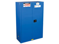 Justrite 863028 Sure Grip Ex Hazardous Material Steel Safety Cabinet 1 Shelf 2 Self-Closing Doors Royal Blue, 30 Gallon