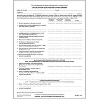 J.J. Keller Check Sheet for Driver Qualification Forms - Snap-Out Format (Pack of 25)