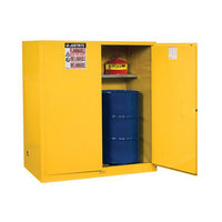 Justrite 110 Gallon, 2 Drum Vertical, 1 Shelf, 2 Doors, Manual Close, Flammable Cabinet With Drum Support, Sure-Grip EX