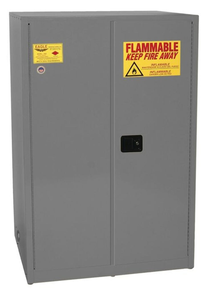 Justrite 3010X Flammable Liquid Cabinet 1 Shelf 2 Door Self Close, 30 Gallon
