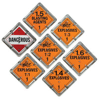 J.J. Keller Aluminum Flip Placard - 7 Legend, Worded, Explosives
