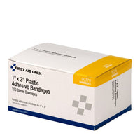 First Aid Only 1" x 3" Plastic Bandages (Pack of 100)