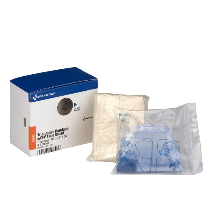 First Aid Only SmartCompliance CPR Face Shield and Muslin Triangular Bandage Refill