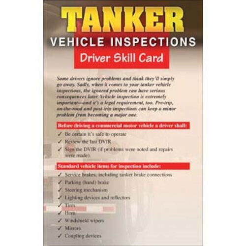 JJ Keller Tanker Vehicle Inspections - Driver Skills Cards