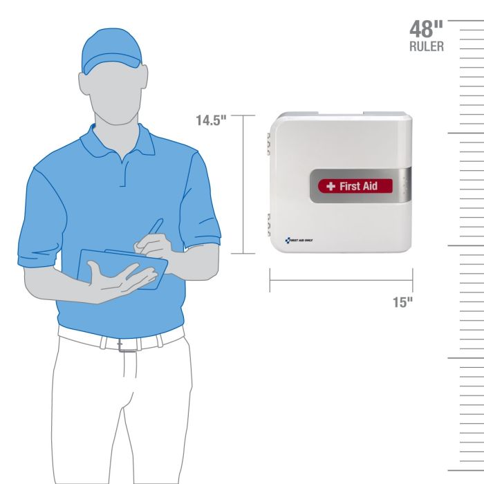 First Aid Only SmartCompliance 50-Person Large Plastic Cabinet with Medications