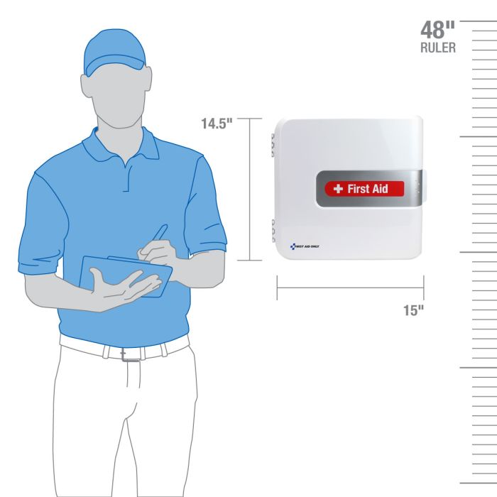 First Aid Only SmartCompliance 50-Person Large Plastic Food Service Cabinet with Medications