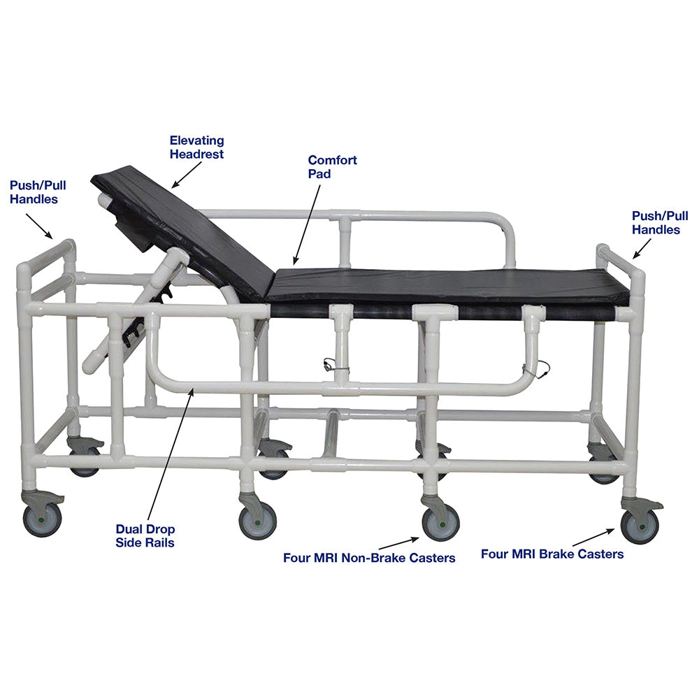 MJM International 911-B-MRI MRI Bariatric Shower Gurney With Three Position Elevating