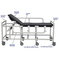 MJM International 911-B-MRI MRI Bariatric Shower Gurney With Three Position Elevating