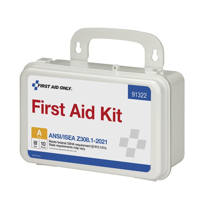 First Aid Only 10-Person ANSI 2021 Class A First Aid Kit | Weather-Resistant Plastic Case