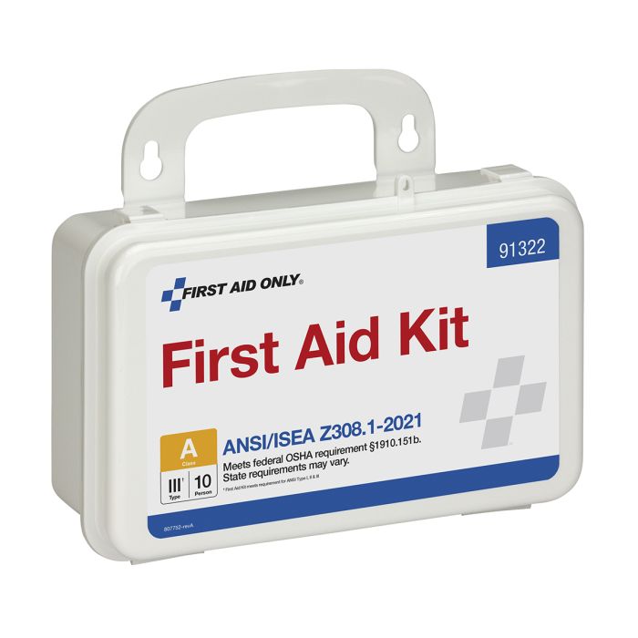First Aid Only 10-Person ANSI 2021 Class A First Aid Kit | Weather-Resistant Plastic Case