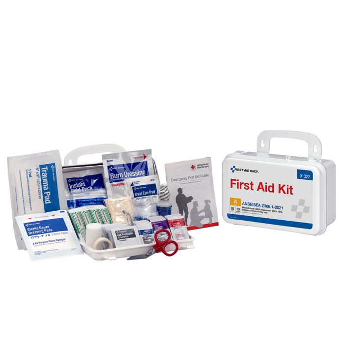 First Aid Only 10-Person ANSI 2021 Class A First Aid Kit | Weather-Resistant Plastic Case