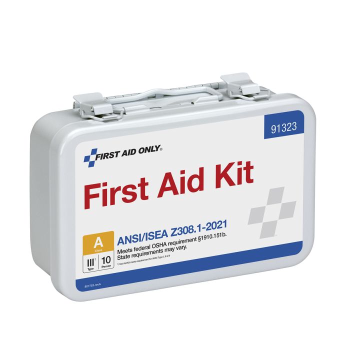First Aid Only 10 Person ANSI 2021 Class A Metal First Aid Kit | Custom Logo