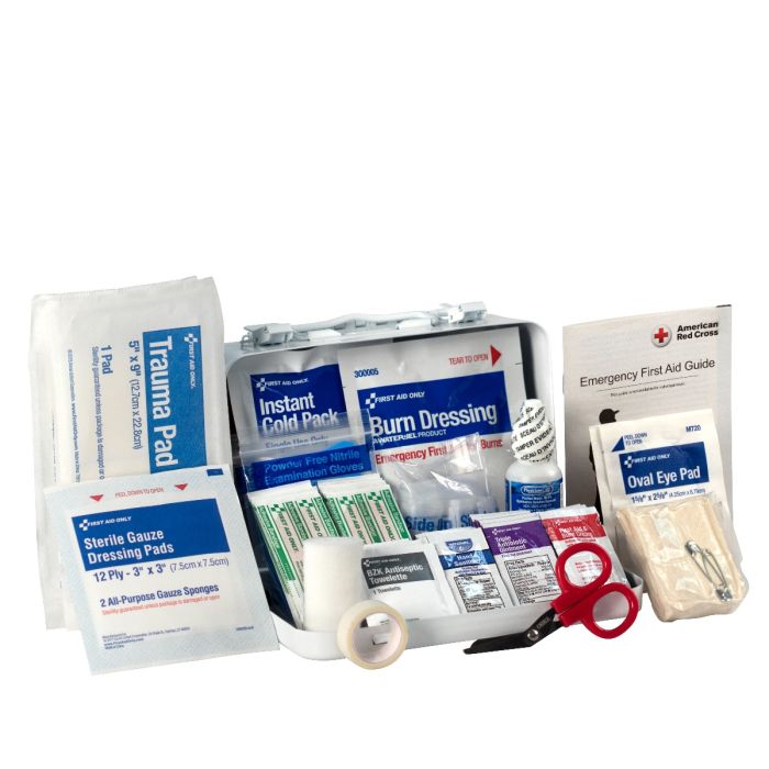 First Aid Only 10 Person ANSI 2021 Class A Metal First Aid Kit | Custom Logo