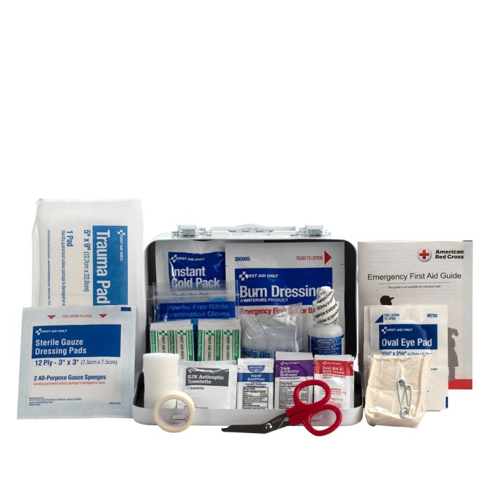 First Aid Only 10 Person ANSI 2021 Class A Metal First Aid Kit | Custom Logo