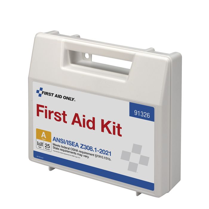 First Aid Only 25-Person ANSI 2021 Class A First Aid Kit | Plastic Case with Internal Dividers
