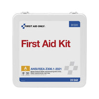 First Aid Only 50 Person ANSI 2021 Class A, 24 Unit Metal First Aid Kit