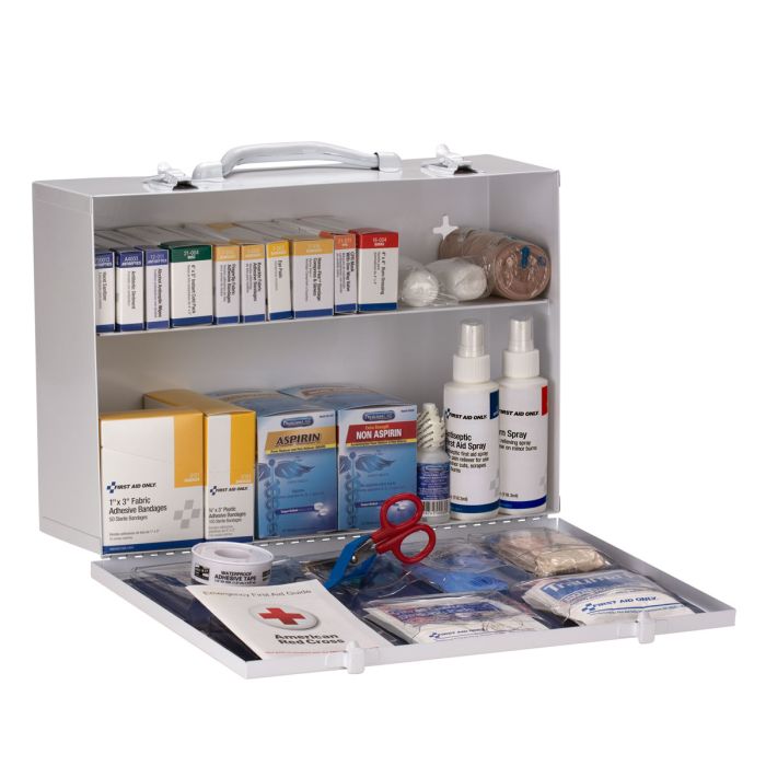 First Aid Only 75-Person ANSI A 2-Shelf First Aid Cabinet | Industrial Grade Metal Case