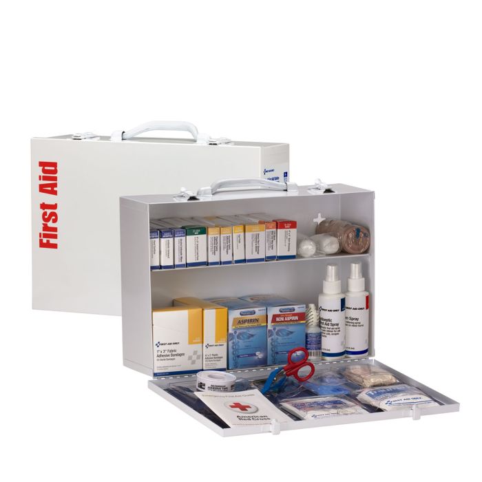 First Aid Only 75-Person ANSI A 2-Shelf First Aid Cabinet | Industrial Grade Metal Case