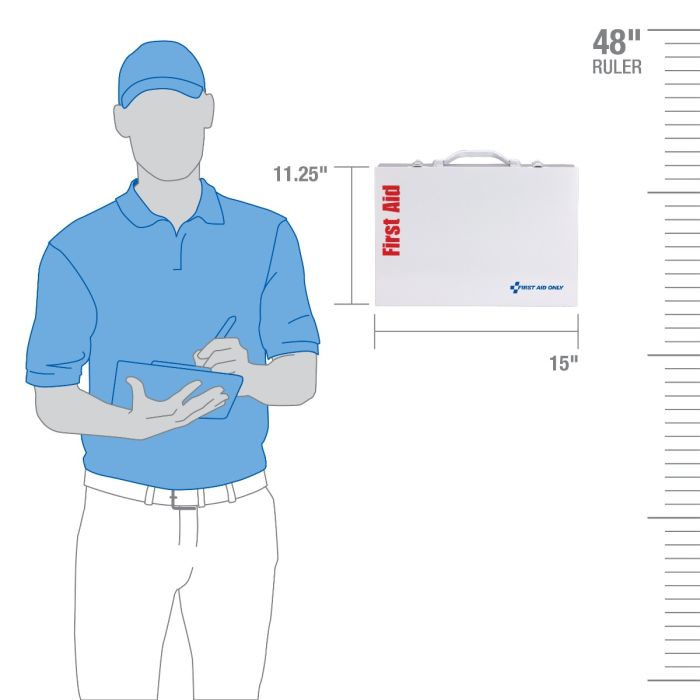 First Aid Only 75-Person ANSI B 2-Shelf First Aid Cabinet | Custom Logo Branding