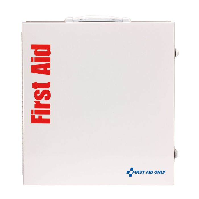 First Aid Only 100-Person ANSI 2021 Class A 3-Shelf First Aid Cabinet | Custom Logo Branding
