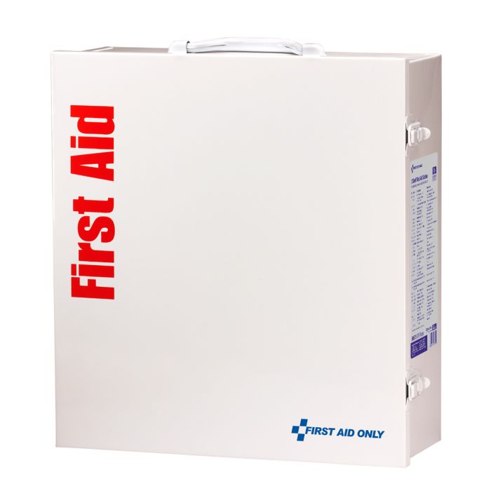 First Aid Only 100-Person ANSI 2021 Class B 3-Shelf First Aid Cabinet | Custom Logo Branding