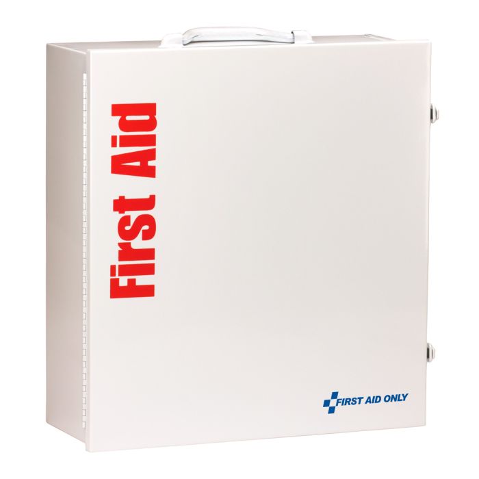 First Aid Only 100-Person ANSI 2021 Class B 3-Shelf First Aid Cabinet | Custom Logo Branding