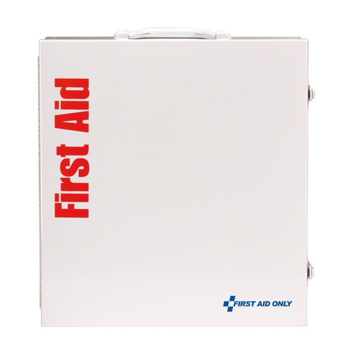 First Aid Only 100-Person ANSI 2021 Class B 3-Shelf First Aid Cabinet | Custom Logo Branding