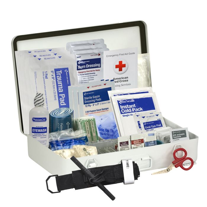 First Aid Only 50-Person ANSI 2021 Class B First Aid Kit | Heavy-Duty Metal Case