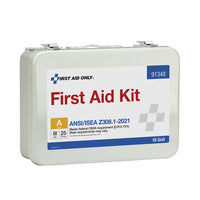 First Aid Only 25 Person ANSI 2021 Class A, 16 Unit Metal First Aid Kit(Pack of 6)